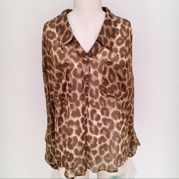 Free People Easy Rider Button Down Cheetah Print - Picture 2 of 6